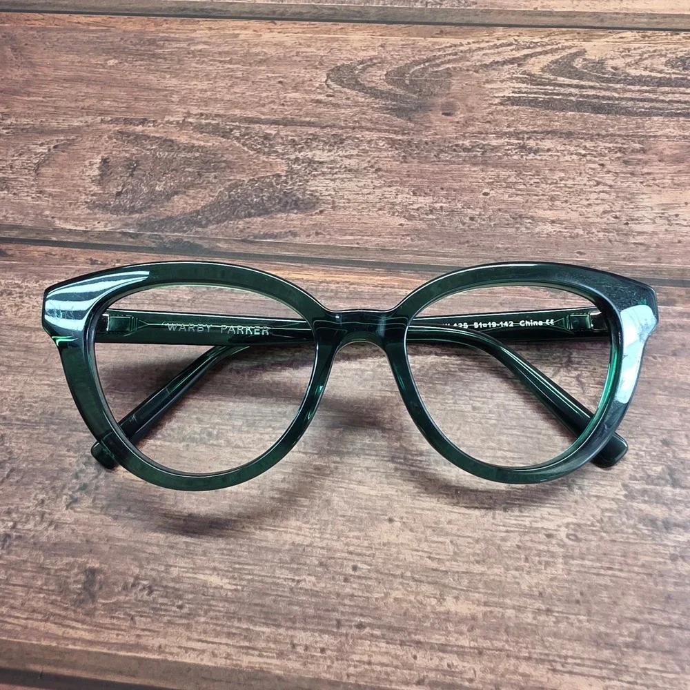 Warby Parker Marris W 425 Green Cat Eye Eyeglasses Frames 51-19-142
